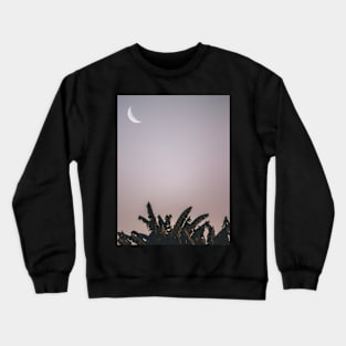 Moon, Nature, Banana, Leaves, Scandinavian art, Modern art, Wall art, Print, Minimalistic, Modern Crewneck Sweatshirt